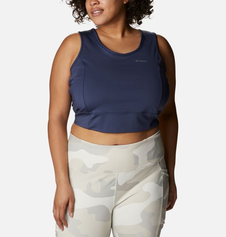 Women\'s Columbia Windgates II Cropped Tanks Navy | Plus Size CA-A8C65